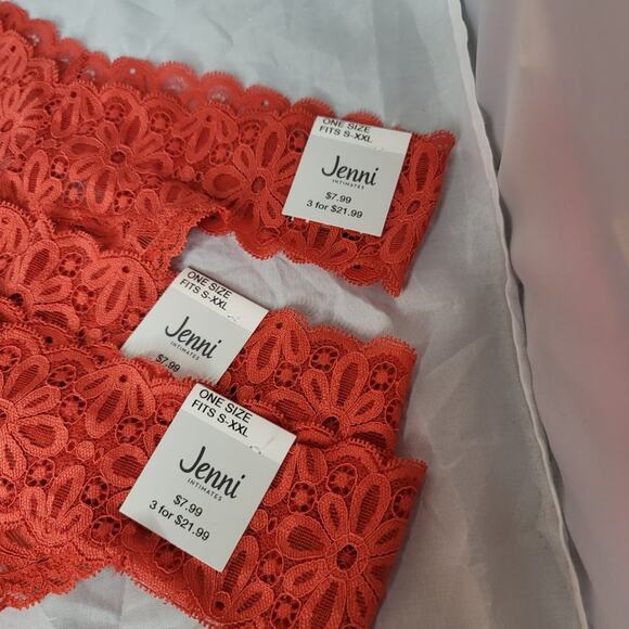 Jenni All Over One Size Lace Sissy Thong Underwear 3Pack Size XXLarge - Picture 3 of 4